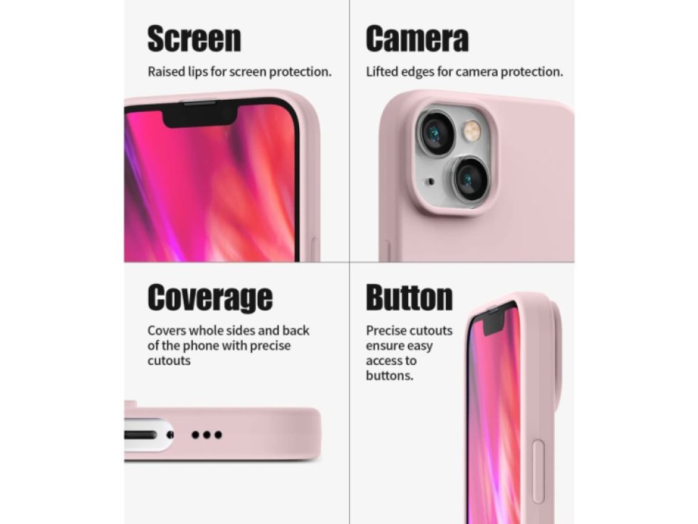 Ochranný kryt pro iPhone 14 - Mercury, Silicone Pink Sand