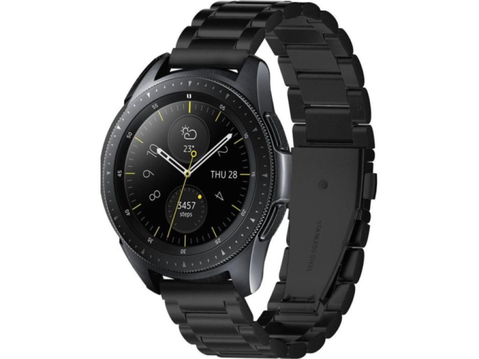 Kovový řemínek pro Samsung Galaxy Watch 40mm / 41mm / 42mm / 44mm / 46mm - Spigen, Modern Fit Black