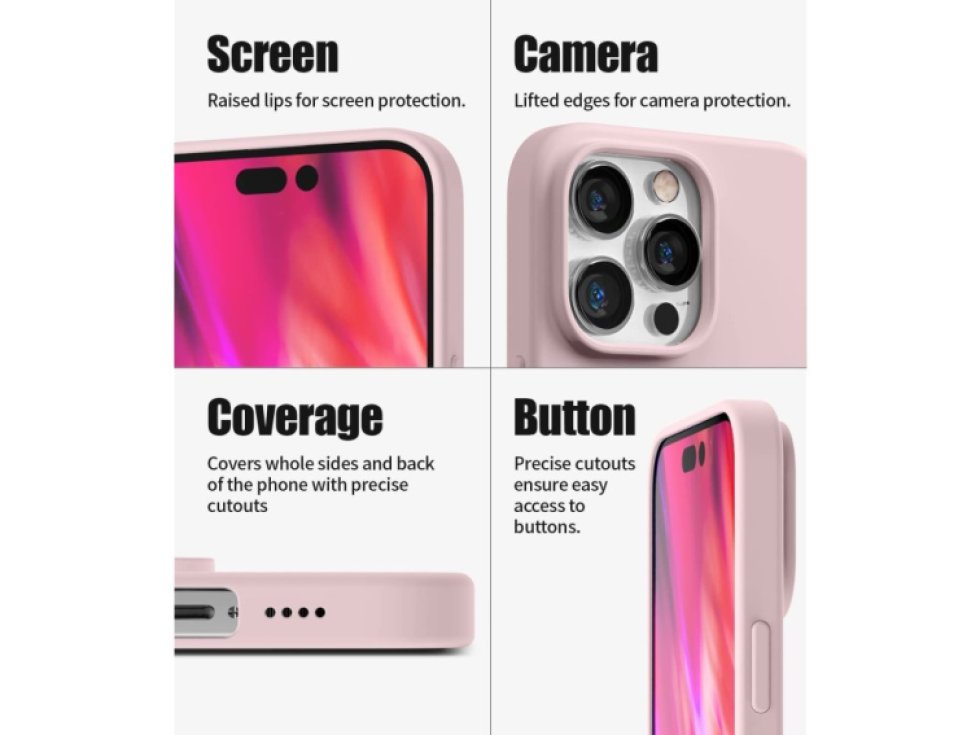 Ochranný kryt pro iPhone 14 Pro MAX - Mercury, Silicone Pink Sand