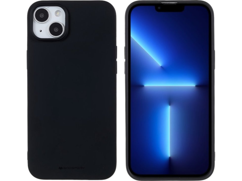 Ochranný kryt na iPhone 15 PLUS - Mercury, Soft Feeling Black