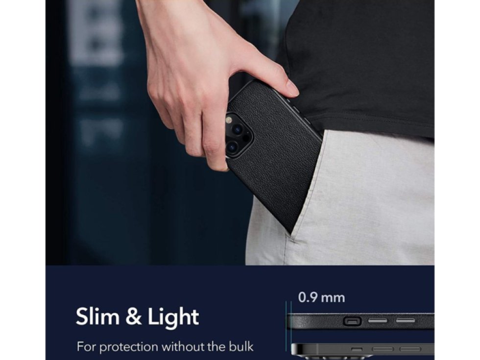 Kožený kryt na iPhone 12 Pro MAX - ESR, Metro Leather Black 3C01201410201