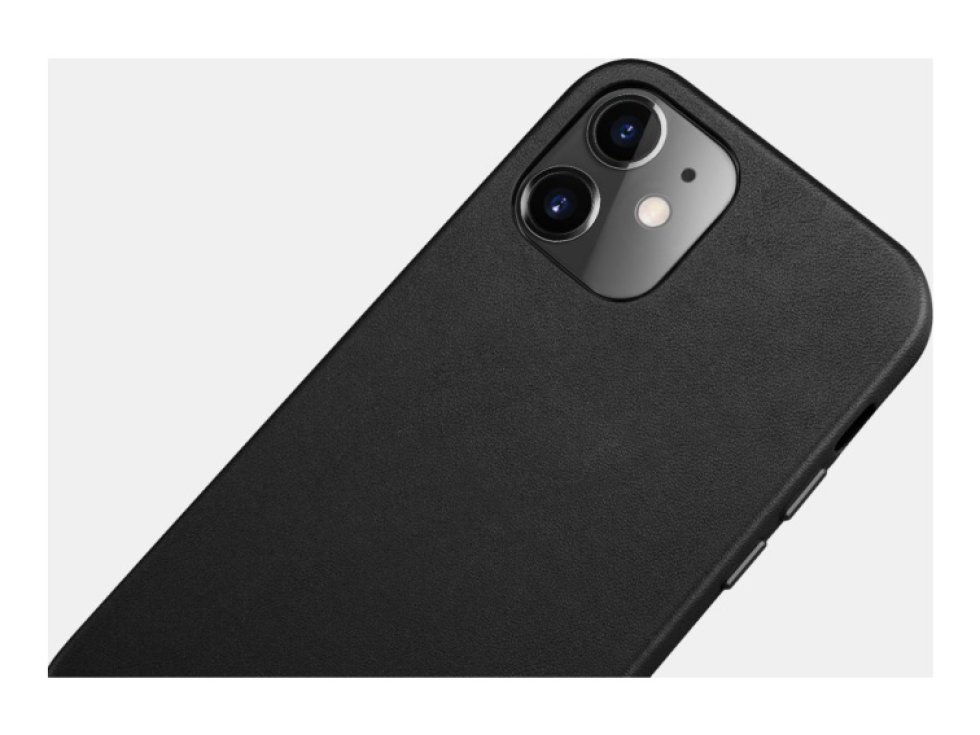 Kožený kryt na iPhone 12 mini - iCarer, Original Black 01.20.RIX1205-BK