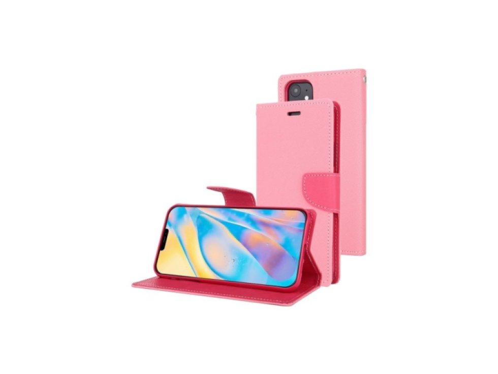 Pouzdro na iPhone 12 mini - Mercury, Fancy Diary Pink/Hotpink