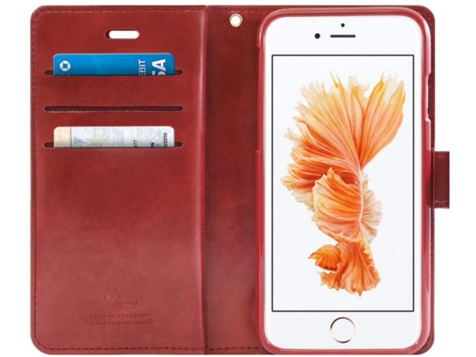 Knížkové pouzdro na iPhone 6 / 6S - Mercury, Mansoor Diary Wine
