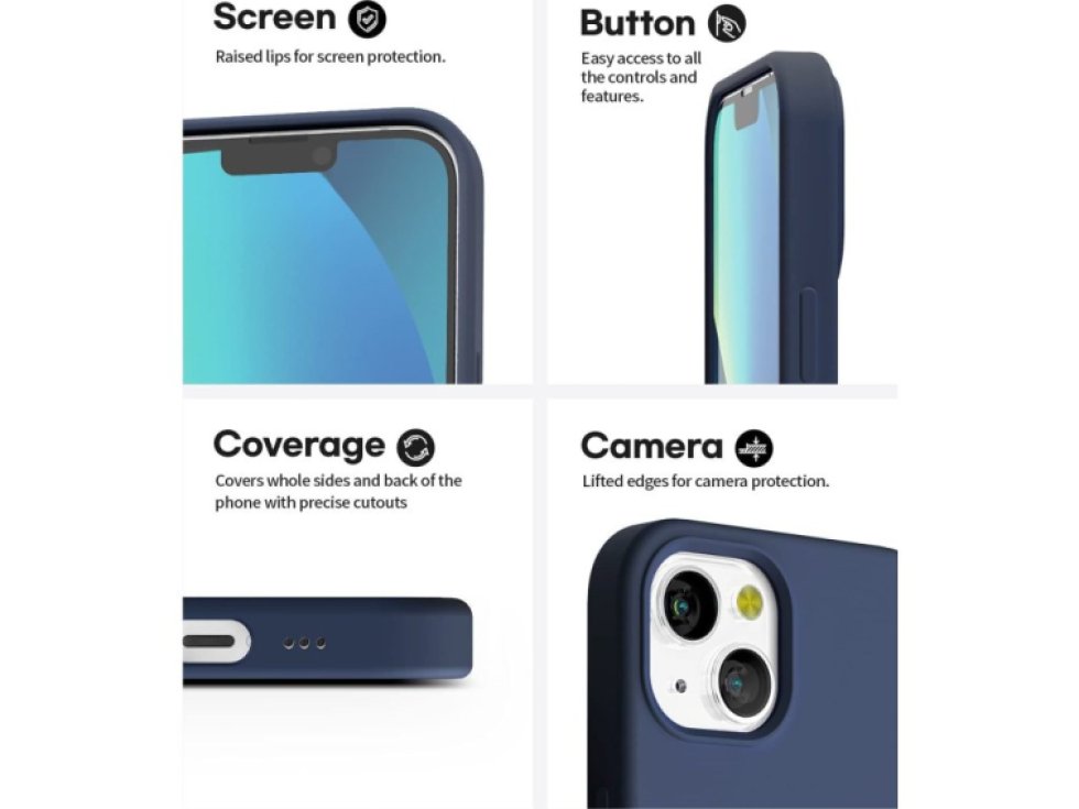 Ochranný kryt pro iPhone 13 mini - Mercury, Silicone Navy