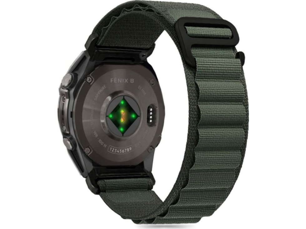Řemínek pro Garmin Fenix 5X / 5X PLUS / 6X / 6X PRO / 7X / 8 (51mm) - Tech-Protect, Nylon Pro Olive Green