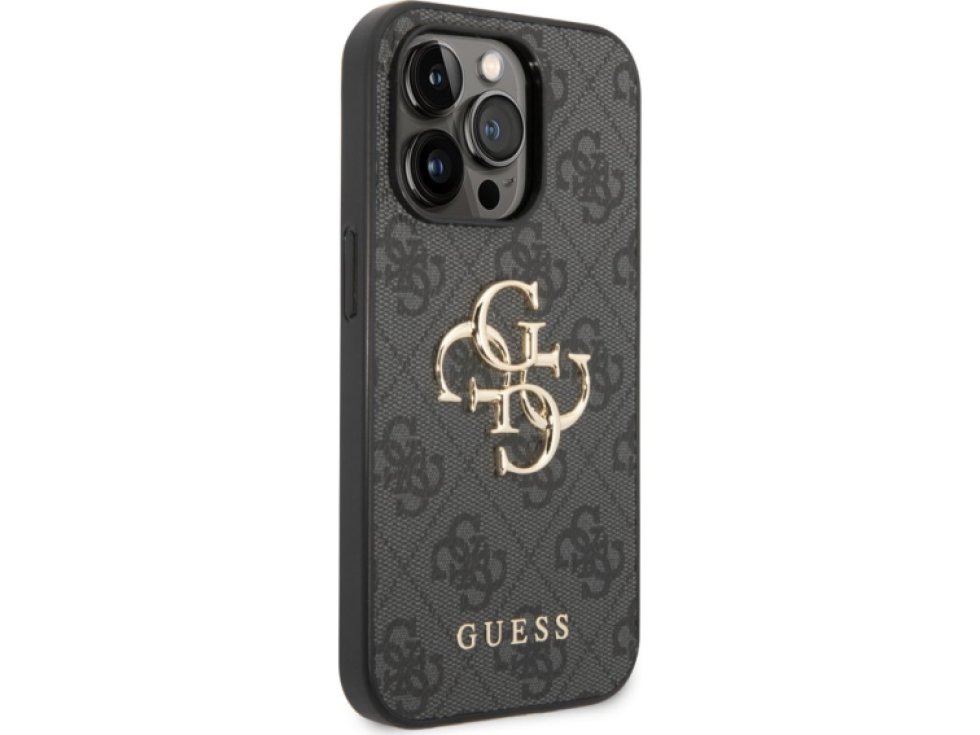 Ochranný kryt na iPhone 15 Pro MAX - Guess, 4G Metal Logo Gray GUHCP15X4GMGGR