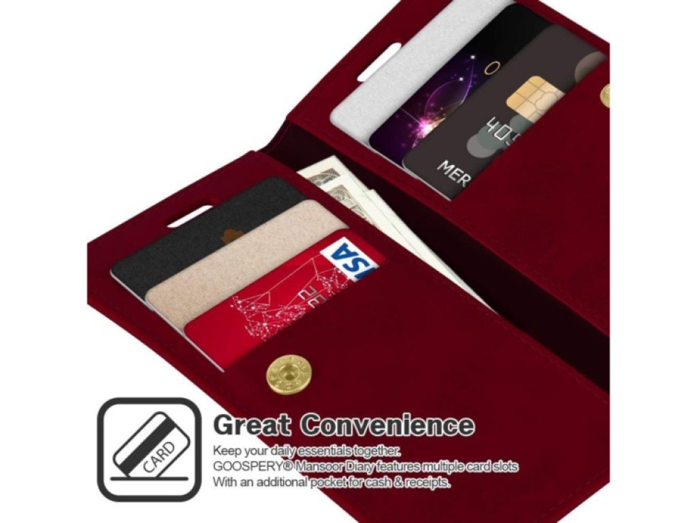 Knížkové pouzdro na iPhone 12 mini - Mercury, Mansoor Diary Wine