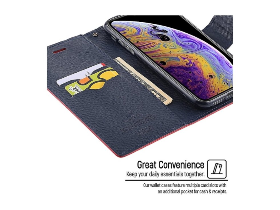 Pouzdro / kryt pro iPhone XS MAX - Mercury, Fancy Diary Red/Navy