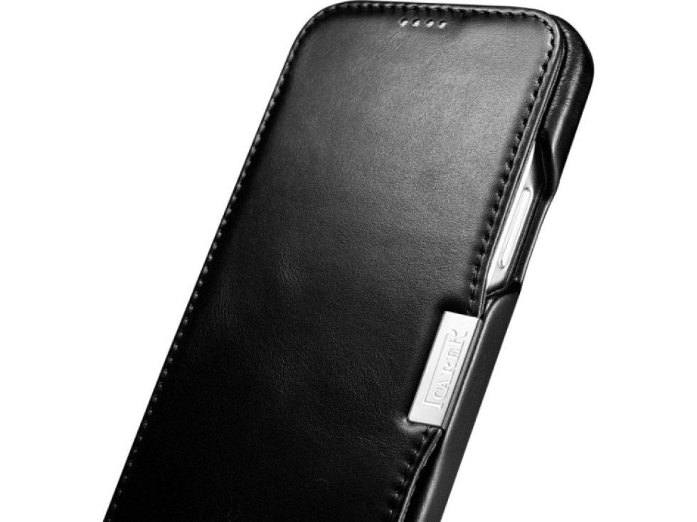 Knížkové pouzdro pro iPhone 12 / 12 Pro - iCarer, Vintage Black 01.20.RIX1210-BK