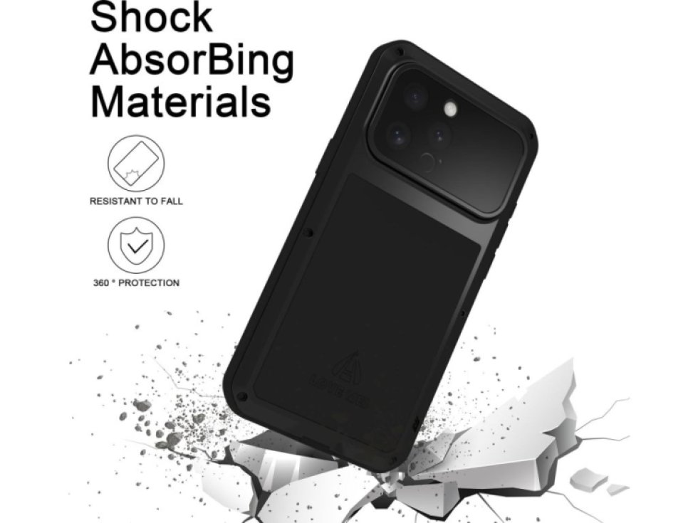 Ochranný kryt na iPhone 16 Pro MAX - LOVE MEI, Powerful Black