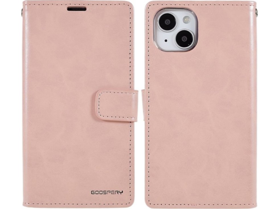 Ochranné pouzdro pro iPhone 14 - Mercury, Bluemoon Diary Rose Gold
