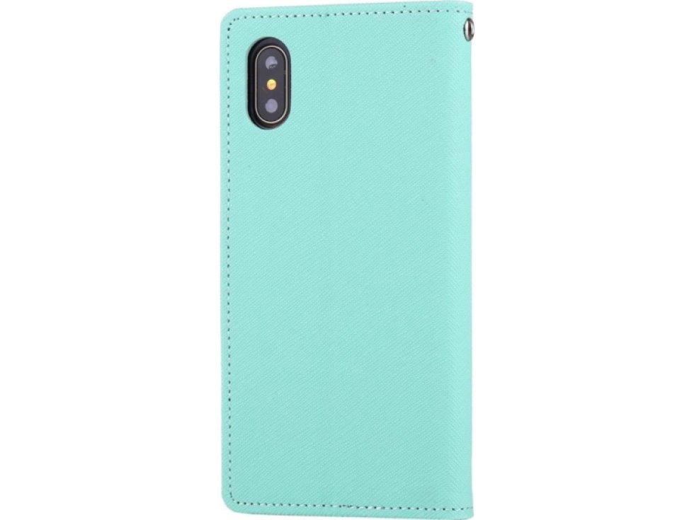 Pouzdro / kryt pro iPhone XS / X - Mercury, Fancy Diary MINT/NAVY