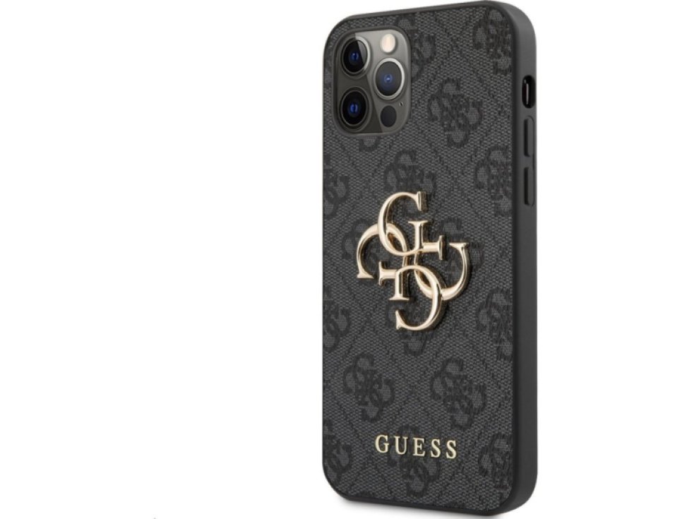 Ochranný kryt pro iPhone 12 / 12 Pro - Guess, 4G Logo Back Gray GUHCP12M4GMGGR