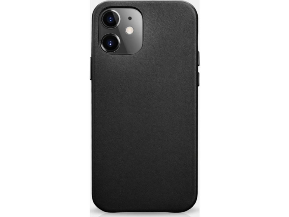 Kožený kryt na iPhone 12 mini - iCarer, Original Black 01.20.RIX1205-BK
