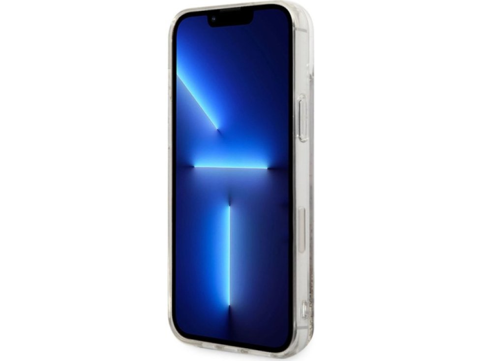 Ochranný kryt pro iPhone 14 PLUS - Karl Lagerfeld, Liquid Glitter Choupette Eat Gold KLHCP14MGCFD