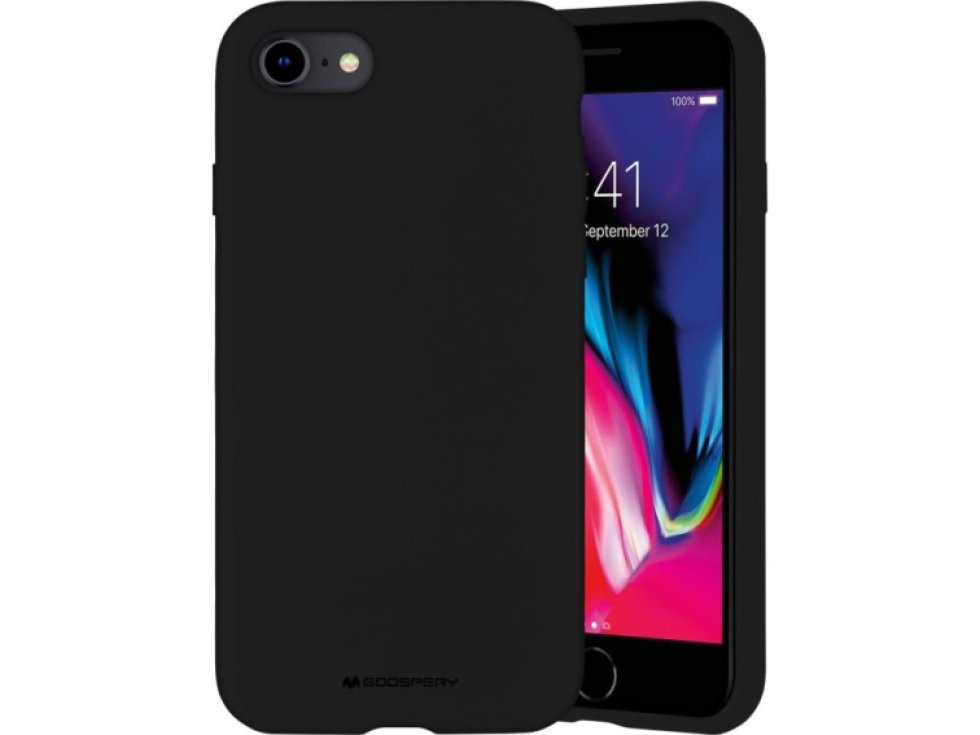 Ochranný kryt pro iPhone 7 / 8 / SE (2020/2022) - Mercury, Silicone Black