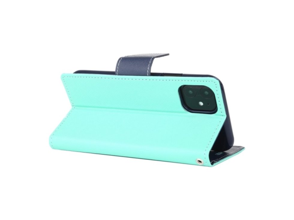 Pouzdro na iPhone 12 mini - Mercury, Fancy Diary Mint/Navy