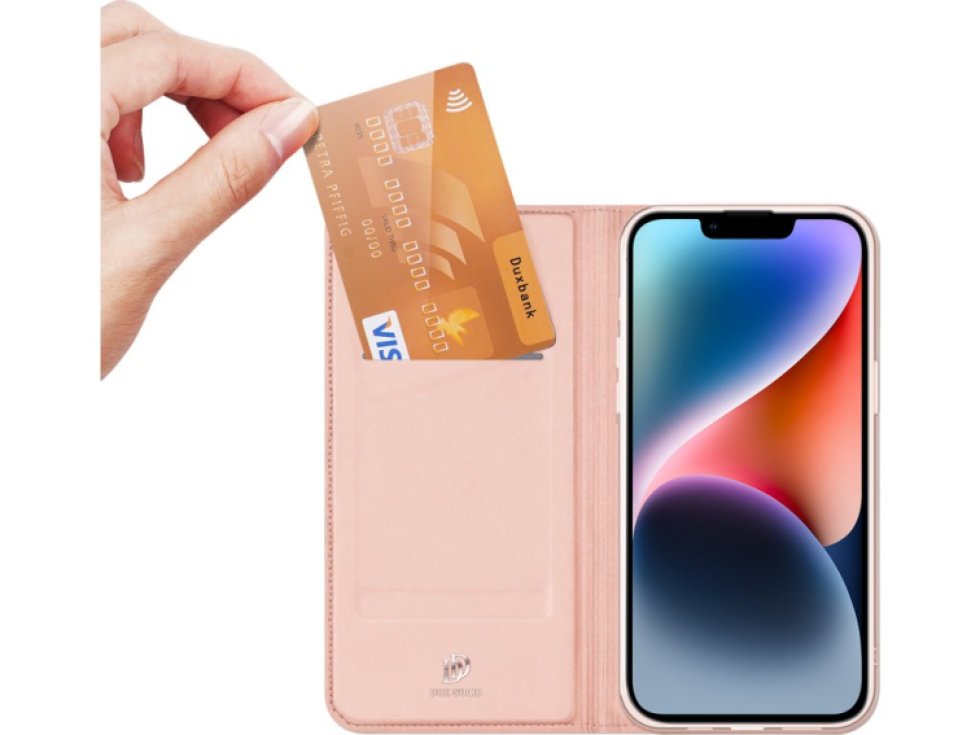 Knížkové pouzdro pro iPhone 14 PLUS - DuxDucis, SkinPro Rose