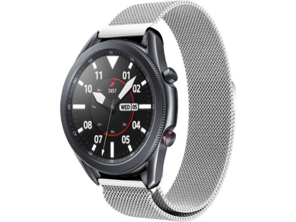 Řemínek pro Samsung Galaxy Watch 45mm - Tech-Protect, Milaneseband Silver
