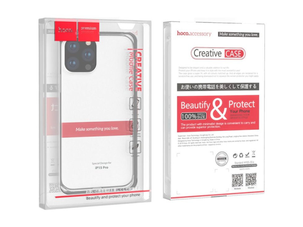 Ultratenký kryt na iPhone 15 Pro - Hoco, Light Transparent