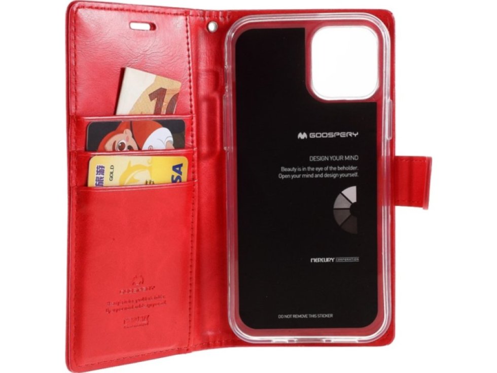 Knížkové pouzdro na iPhone 12 mini - Mercury, Bluemoon Diary Red