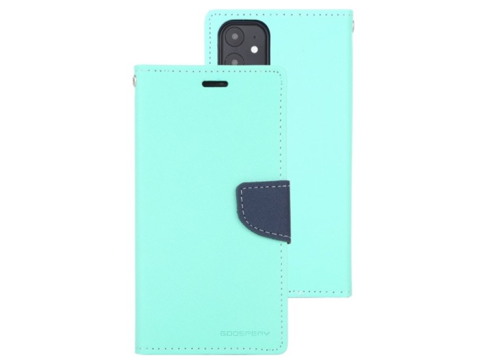 Pouzdro na iPhone 12 mini - Mercury, Fancy Diary Mint/Navy