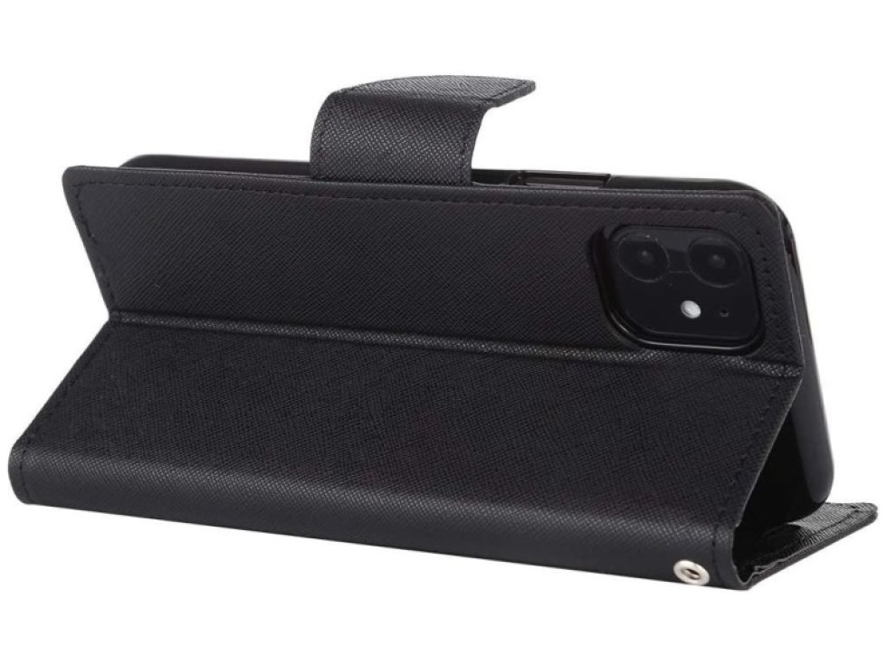 Pouzdro na iPhone 11 - Mercury, Fancy Diary Black/Black