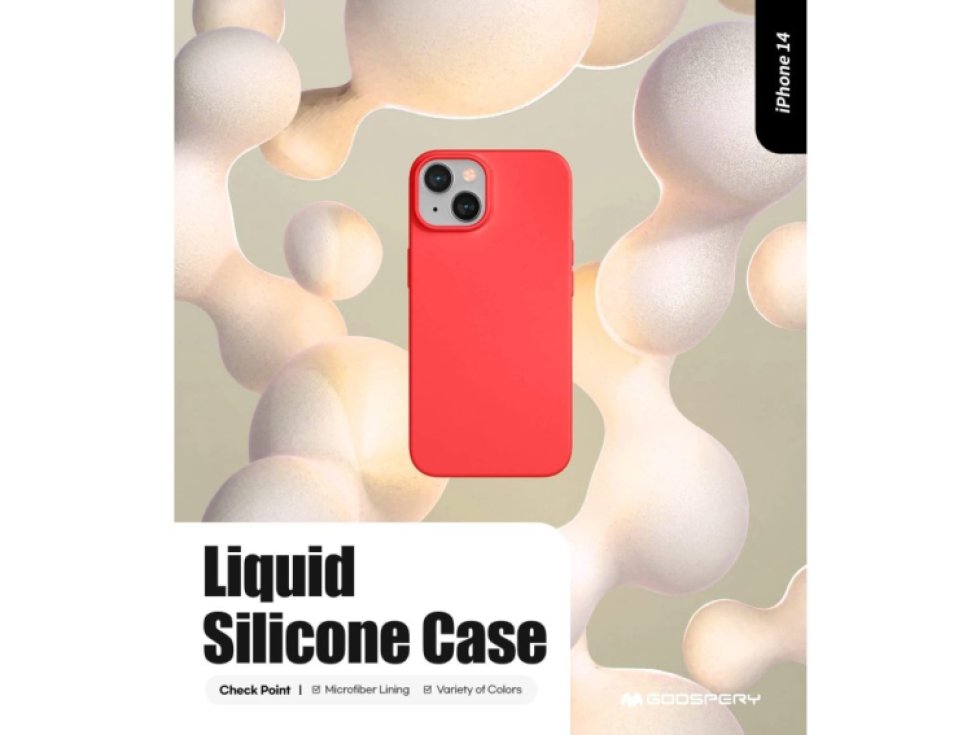 Ochranný kryt pro iPhone 14 - Mercury, Silicone Red