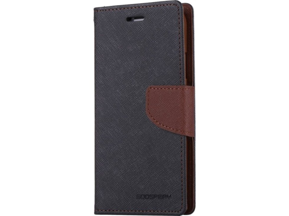 Pouzdro / kryt pro iPhone XS / X - Mercury, Fancy Diary BLACK/BROWN