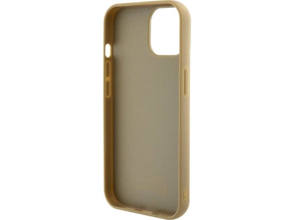 Ochranný kryt na iPhone 15 - Guess, Square Mirror Script Logo Gold GUHCP15SPMSDGSK