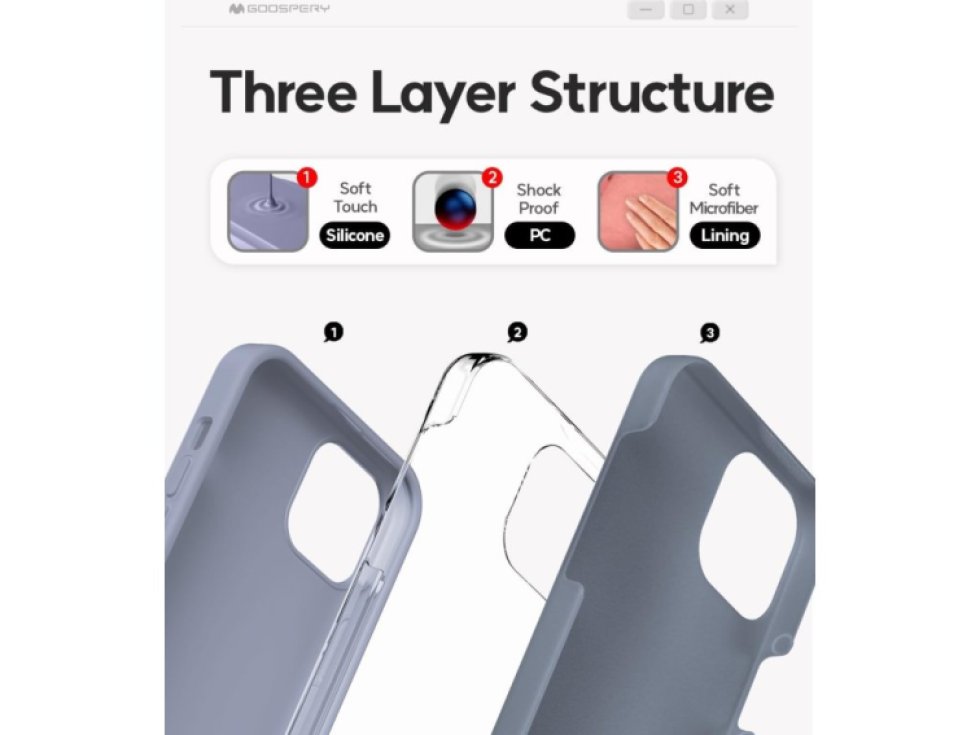 Ochranný kryt na iPhone 15 PLUS - Mercury, Silicone Lavender Gray