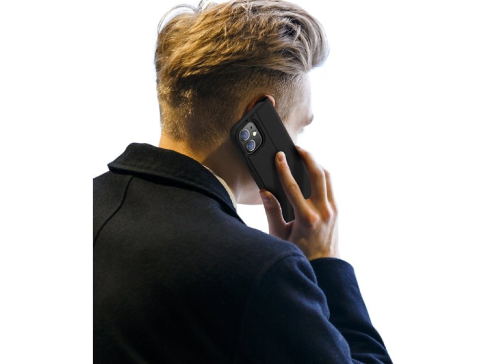 Knížkové pouzdro na iPhone 12 / 12 Pro - DuxDucis, SkinPro Black
