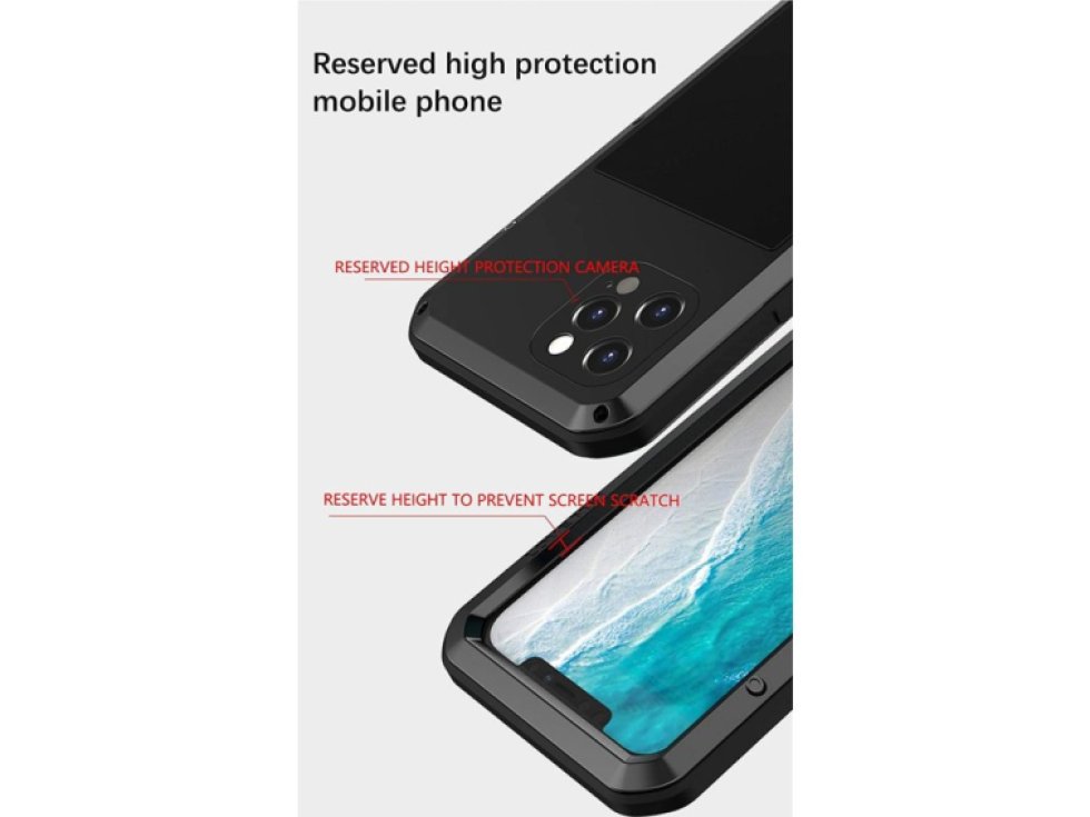 Ochranný kryt pro iPhone 12 Pro MAX - LOVE MEI, Powerful Black