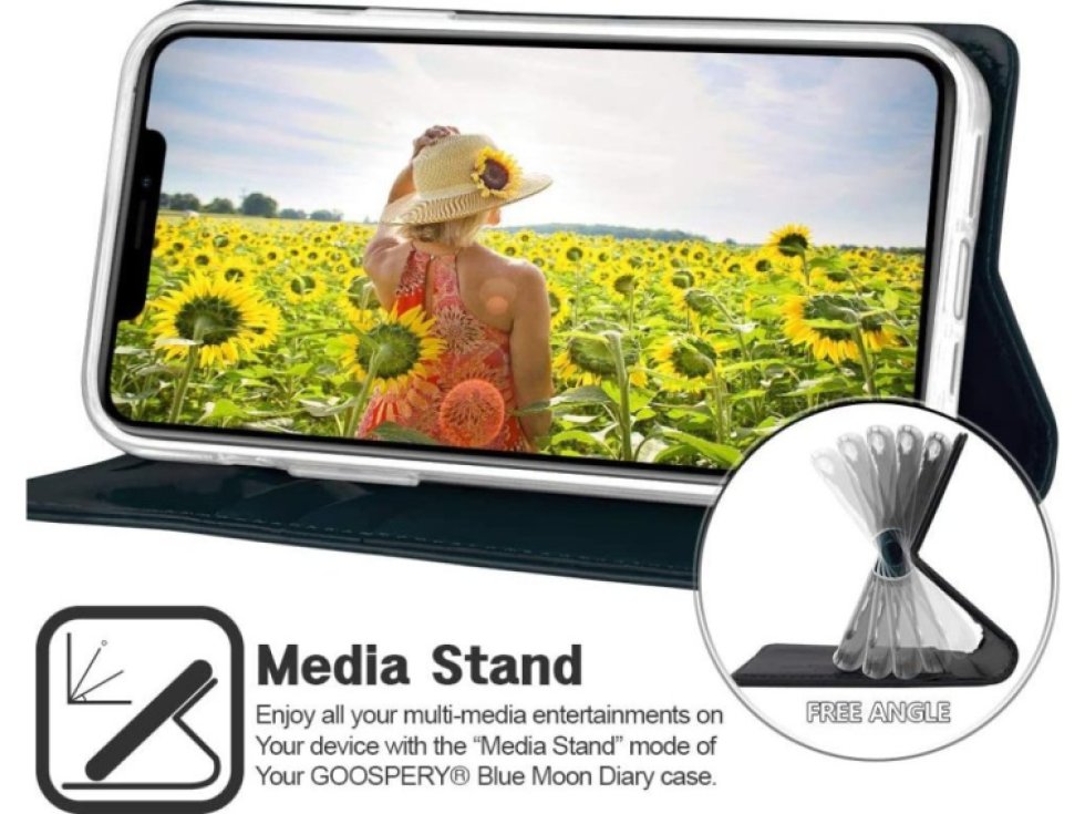 Knížkové pouzdro na iPhone 12 mini - Mercury, Bluemoon Diary Navy