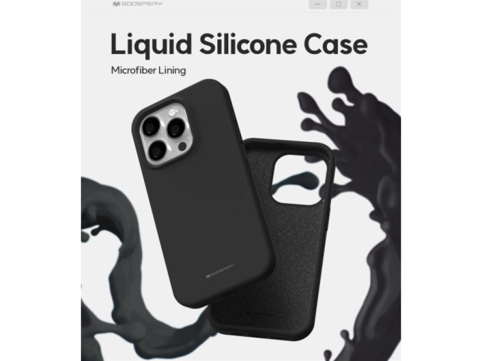 Ochranný kryt na iPhone 15 Pro - Mercury, Silicone Black