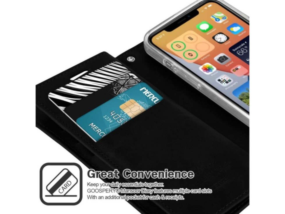 Knížkové pouzdro na iPhone 12 mini - Mercury, Mansoor Diary Black