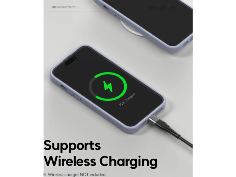 Ochranný kryt na iPhone 15 PLUS - Mercury, Silicone Lavender Gray