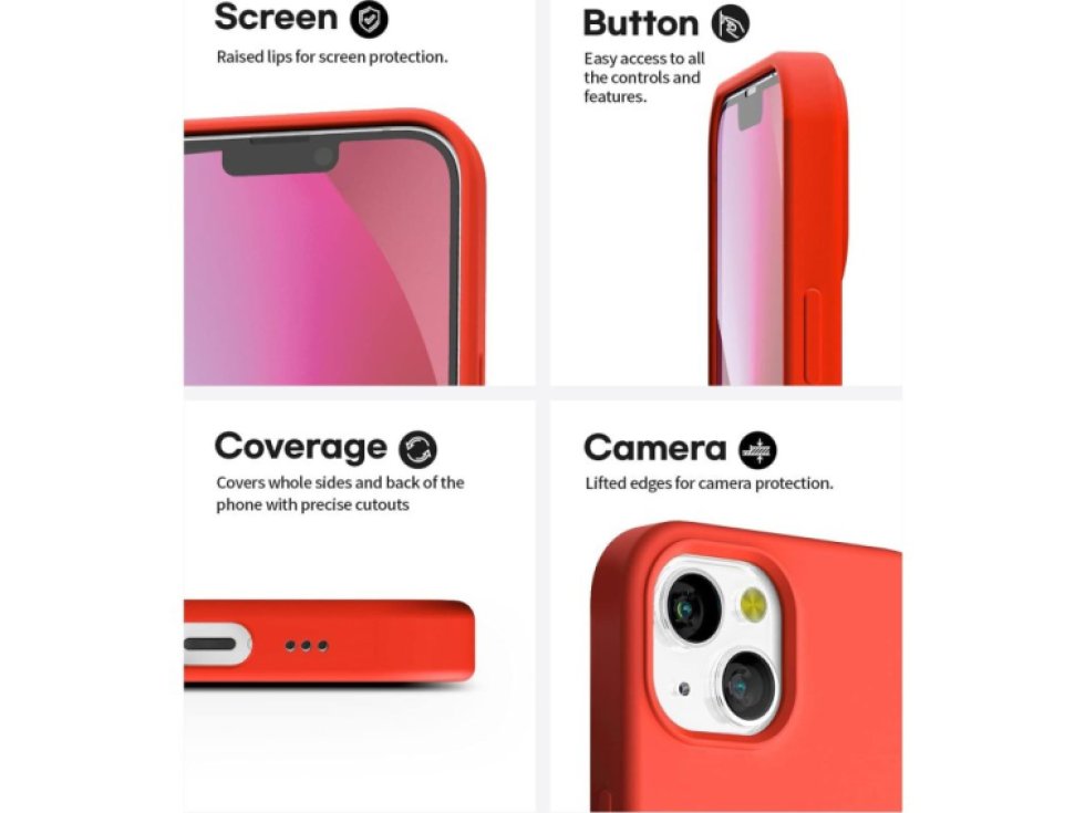 Ochranný kryt pro iPhone 13 mini - Mercury, Silicone Red