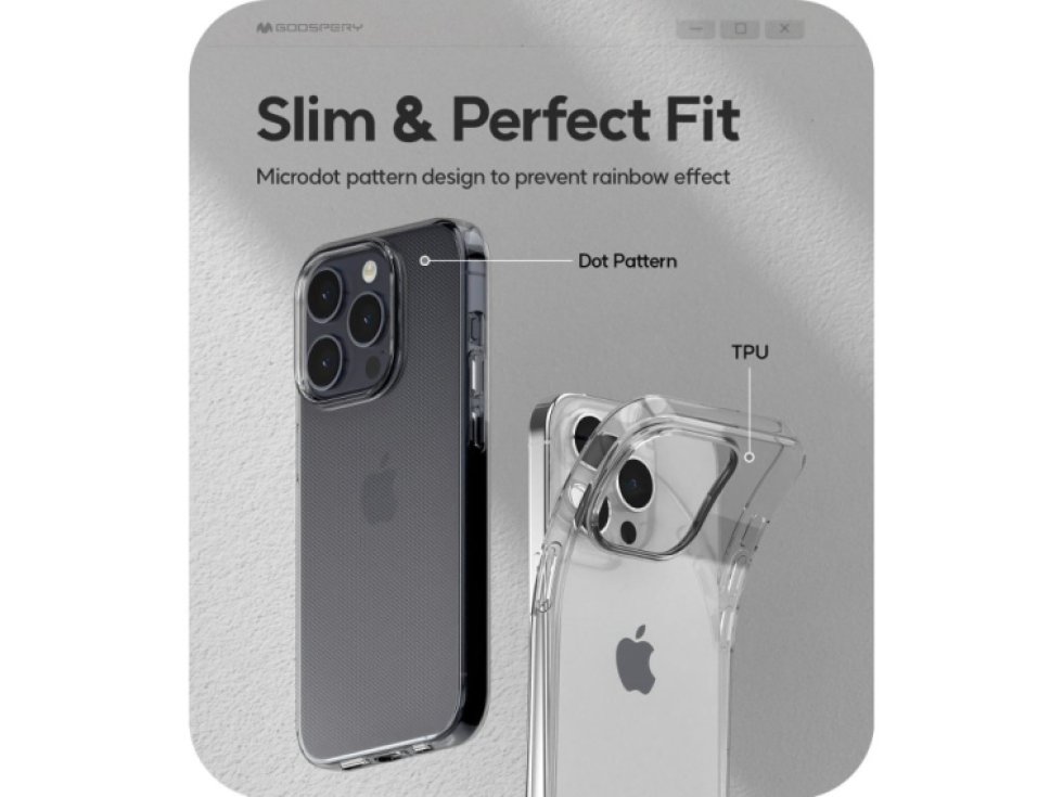 Ochranný kryt na iPhone 15 Pro - Mercury, Jelly Transparent