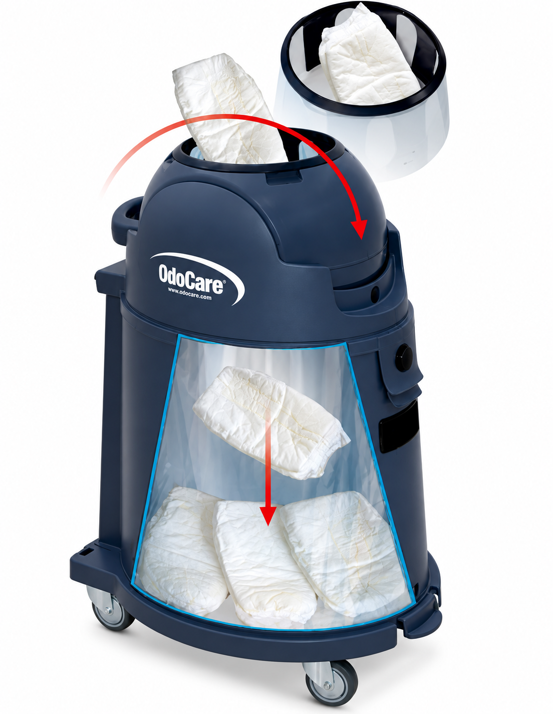 Bezzápachový koš na pleny OdoCare 75 l