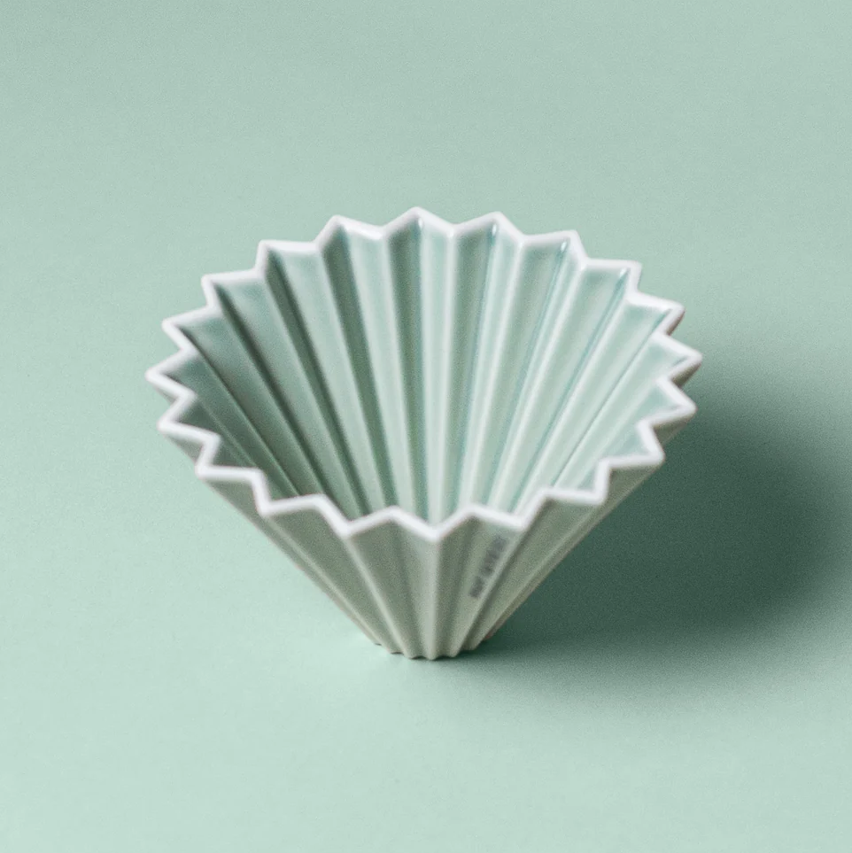 Origami keramický dripper M matně zelený
