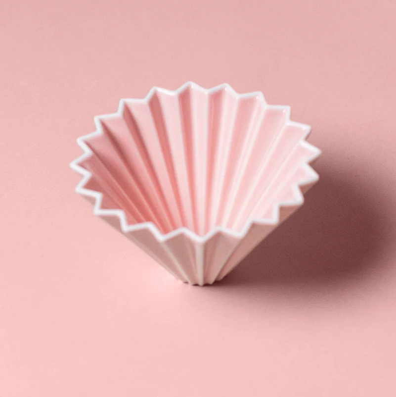 Origami keramický dripper S růžový