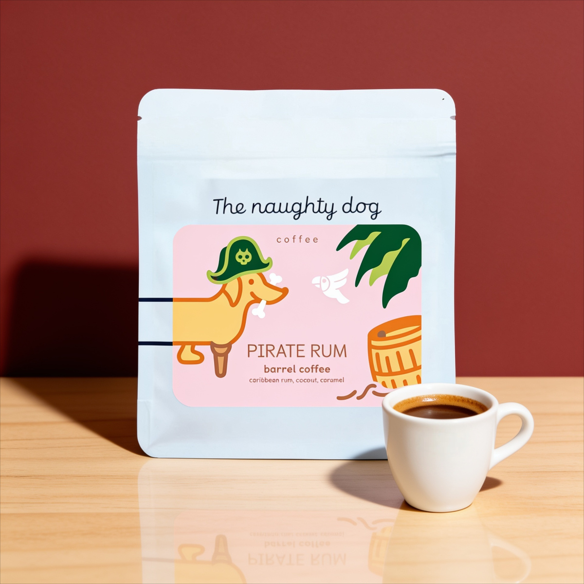 The Naughty Dog Pirate Rum Barrel filtr/espresso 200g