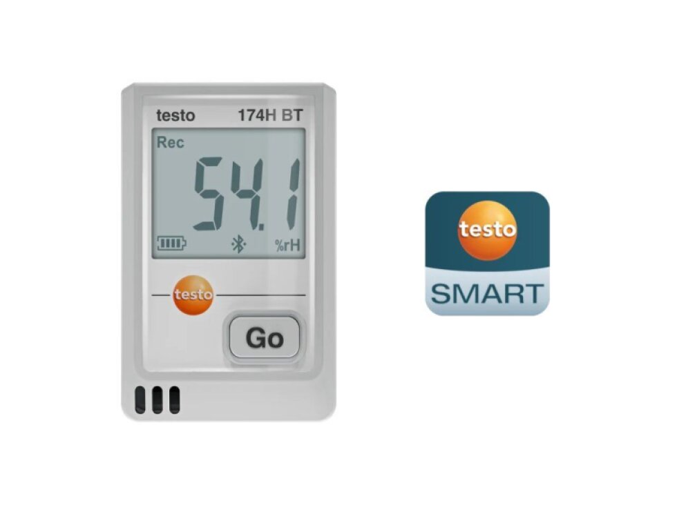 testo 174 H BT - Miniaturní záznamník pro měření teploty a vlhkosti s Bluetooth a připojením k aplikaci