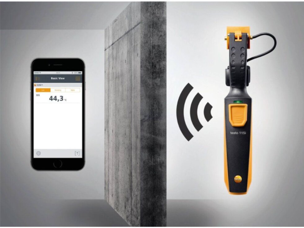 testo 115i klešťový teploměr ovládaný chytrým telefonem
