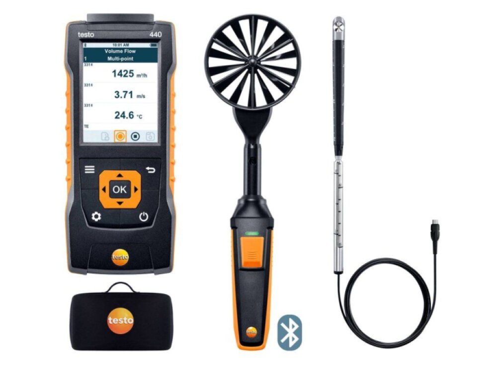 testo 440 kombinovaná sada 2 pro měření proudění s BT