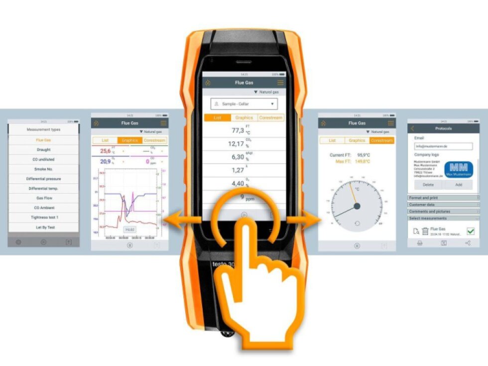 testo 300 Longlife - Analyzátor spalin O2, CO až do 4,000 ppm, NO – dodatečně namontovatelný