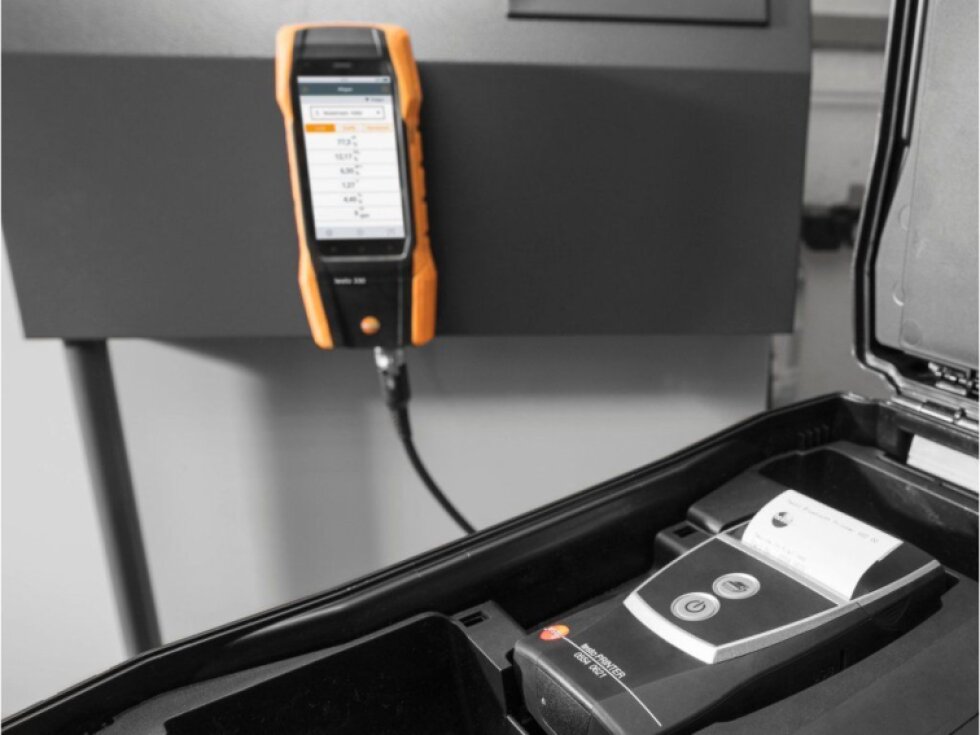 Inovativní testo 300 Longlife sada 2 s tiskárnou O2, CO s kompenzací H2 až do 30,000 ppm, NO – možnost)