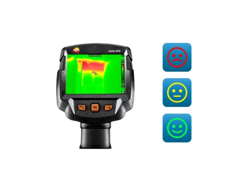 testo 872s Diagnostika budov - sada - Termokamera testo 872s s Bluetooth vlhkostní sondou testo 605i